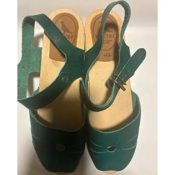 Stylish Green Leather Mules by Lotta From Stockholm - Picture 6 of 9